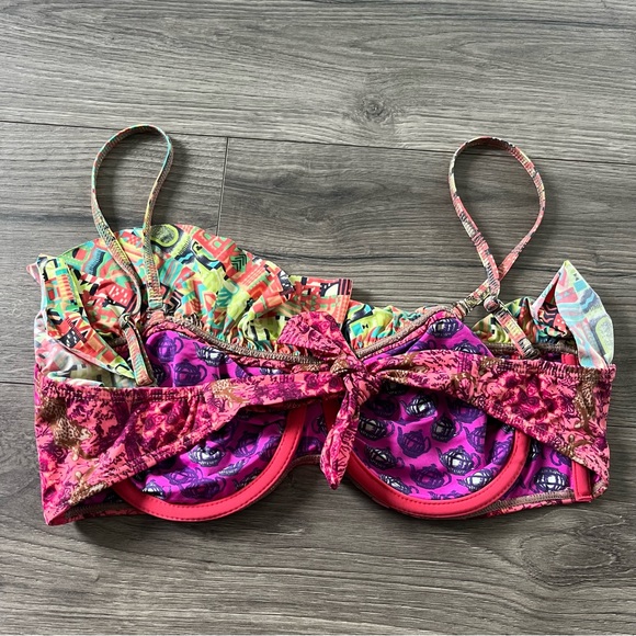 Maaji Bikini Top Womens Medium Adjustable Straps Geometric Floral Print - Picture 3 of 5